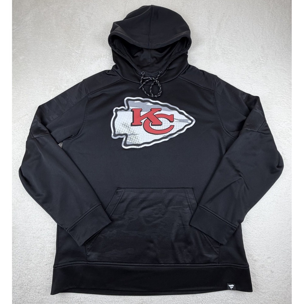 Fanatics Kansas City Chiefs Black Pull Over Hoodie Black/Camo‎ Size Large